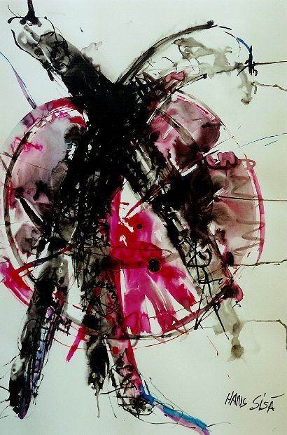 VERKEHR, Figurine, Aquarell, 64 x 50 cm